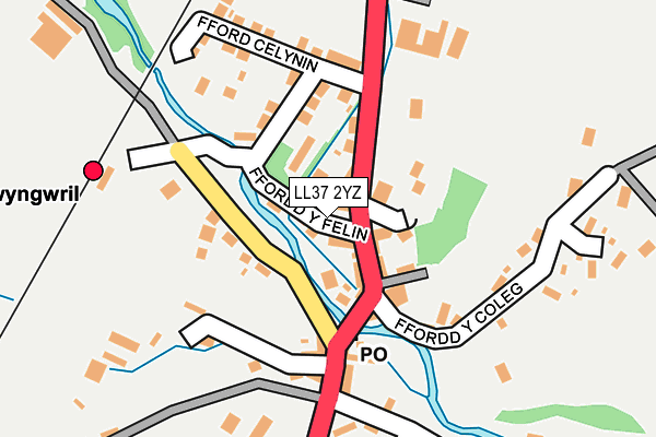 LL37 2YZ map - OS OpenMap – Local (Ordnance Survey)