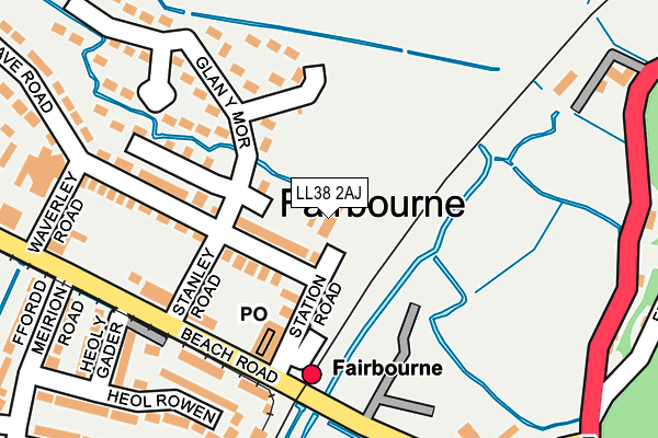 LL38 2AJ map - OS OpenMap – Local (Ordnance Survey)