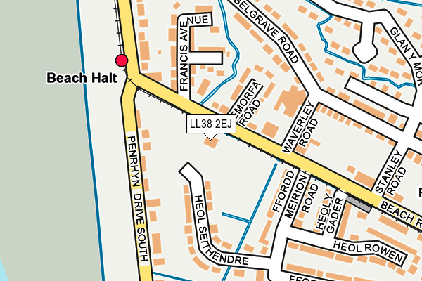 LL38 2EJ map - OS OpenMap – Local (Ordnance Survey)