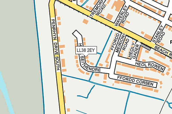 LL38 2EY map - OS OpenMap – Local (Ordnance Survey)
