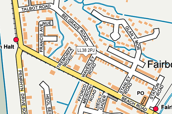 LL38 2PJ map - OS OpenMap – Local (Ordnance Survey)
