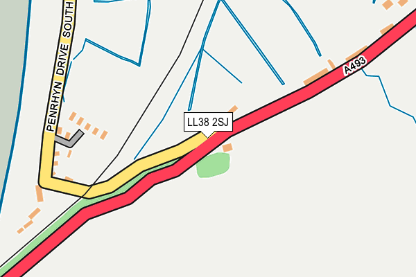 LL38 2SJ map - OS OpenMap – Local (Ordnance Survey)