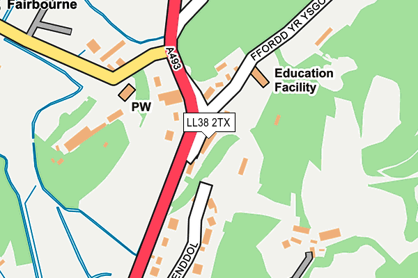 LL38 2TX map - OS OpenMap – Local (Ordnance Survey)