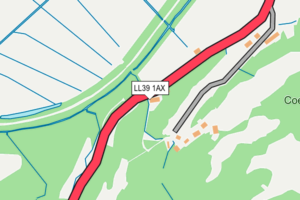 LL39 1AX map - OS OpenMap – Local (Ordnance Survey)