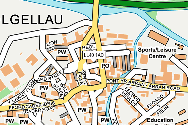 LL40 1AD map - OS OpenMap – Local (Ordnance Survey)