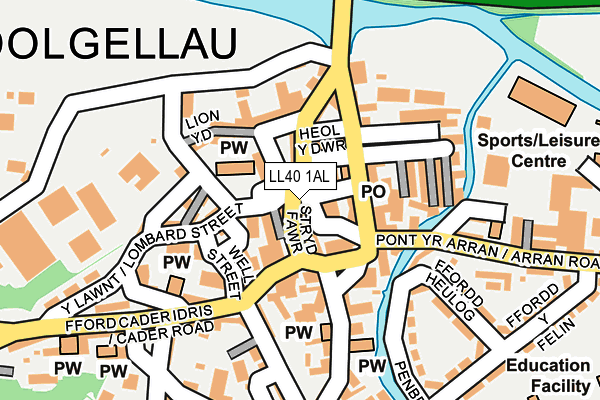 LL40 1AL map - OS OpenMap – Local (Ordnance Survey)