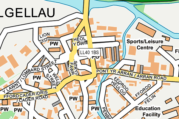 LL40 1BS map - OS OpenMap – Local (Ordnance Survey)