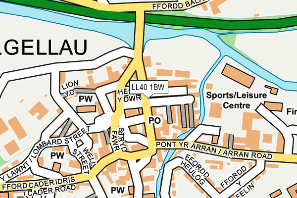 LL40 1BW map - OS OpenMap – Local (Ordnance Survey)