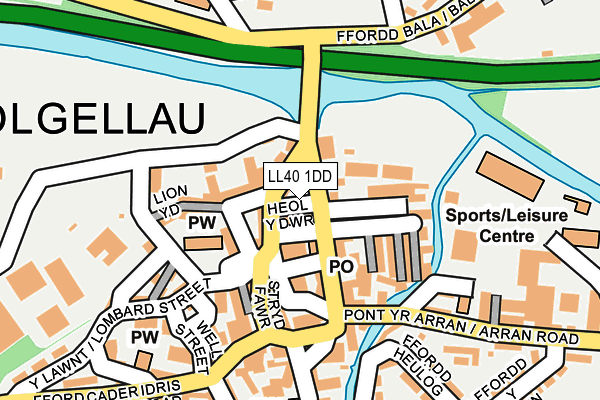 LL40 1DD map - OS OpenMap – Local (Ordnance Survey)