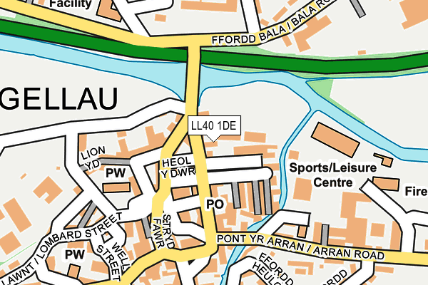 LL40 1DE map - OS OpenMap – Local (Ordnance Survey)