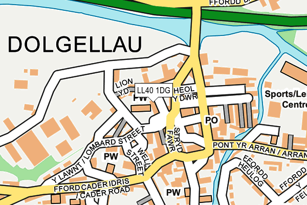 LL40 1DG map - OS OpenMap – Local (Ordnance Survey)