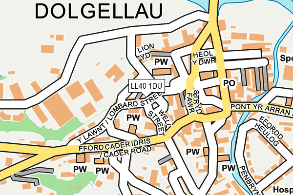 LL40 1DU map - OS OpenMap – Local (Ordnance Survey)