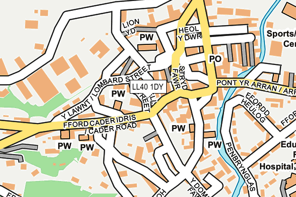 LL40 1DY map - OS OpenMap – Local (Ordnance Survey)