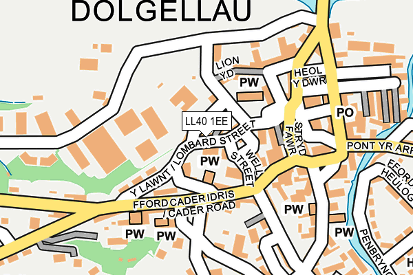 LL40 1EE map - OS OpenMap – Local (Ordnance Survey)