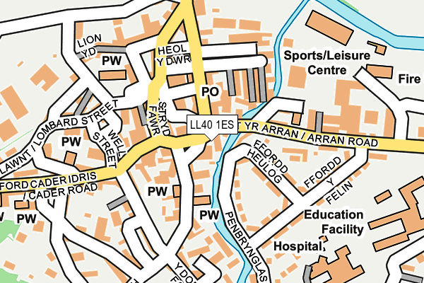 LL40 1ES map - OS OpenMap – Local (Ordnance Survey)