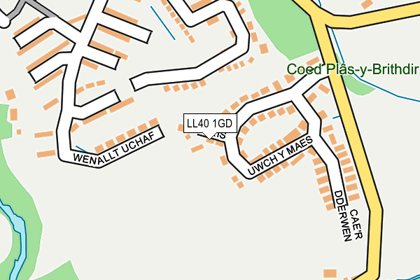 LL40 1GD map - OS OpenMap – Local (Ordnance Survey)