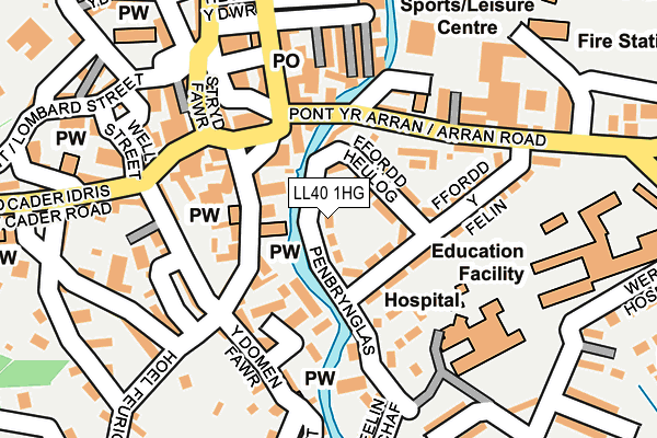 LL40 1HG map - OS OpenMap – Local (Ordnance Survey)