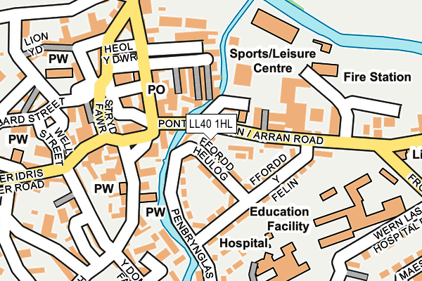 LL40 1HL map - OS OpenMap – Local (Ordnance Survey)