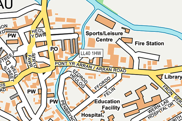 LL40 1HW map - OS OpenMap – Local (Ordnance Survey)