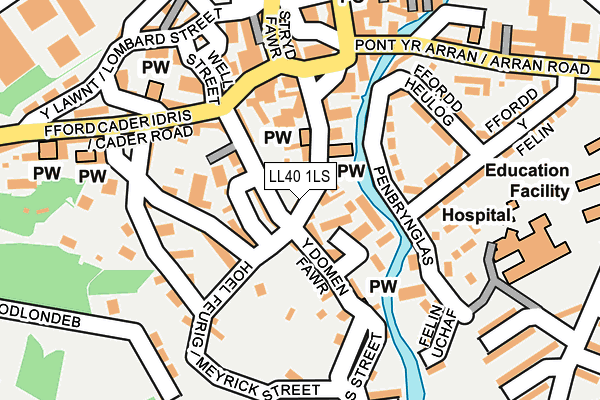 LL40 1LS map - OS OpenMap – Local (Ordnance Survey)