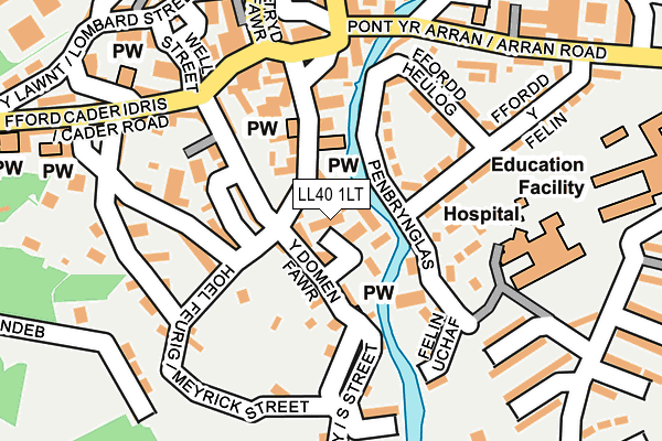 LL40 1LT map - OS OpenMap – Local (Ordnance Survey)