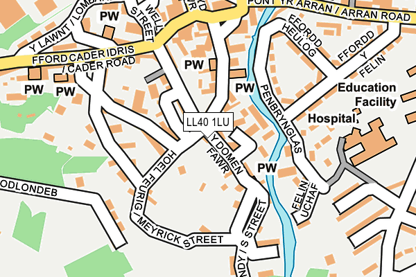 LL40 1LU map - OS OpenMap – Local (Ordnance Survey)
