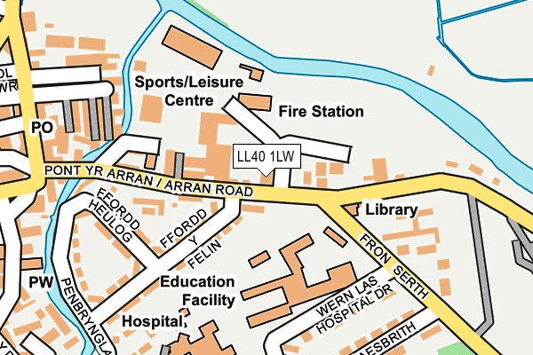 LL40 1LW map - OS OpenMap – Local (Ordnance Survey)