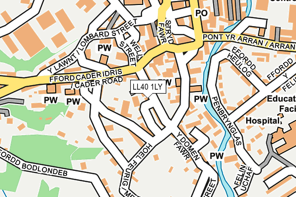LL40 1LY map - OS OpenMap – Local (Ordnance Survey)