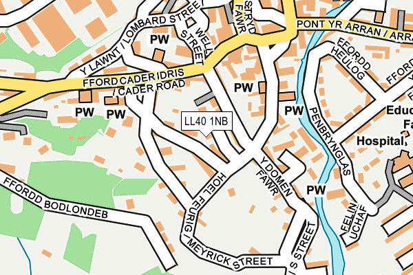 LL40 1NB map - OS OpenMap – Local (Ordnance Survey)