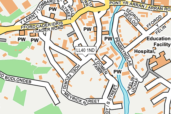 LL40 1ND map - OS OpenMap – Local (Ordnance Survey)