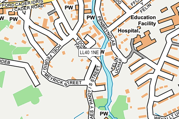 LL40 1NE map - OS OpenMap – Local (Ordnance Survey)