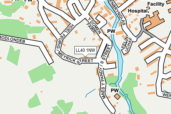 LL40 1NW map - OS OpenMap – Local (Ordnance Survey)