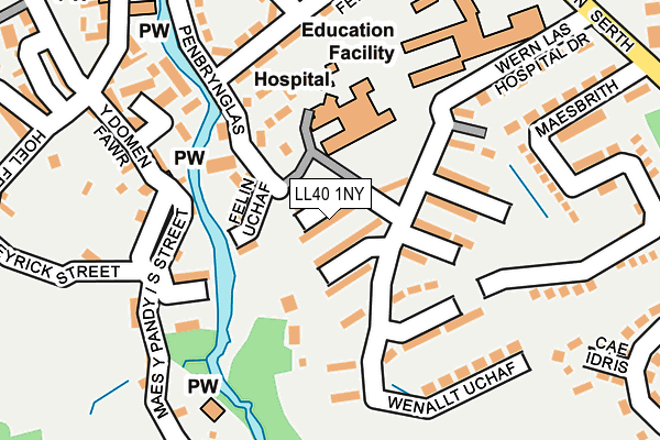LL40 1NY map - OS OpenMap – Local (Ordnance Survey)