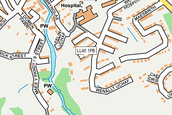 LL40 1PB map - OS OpenMap – Local (Ordnance Survey)