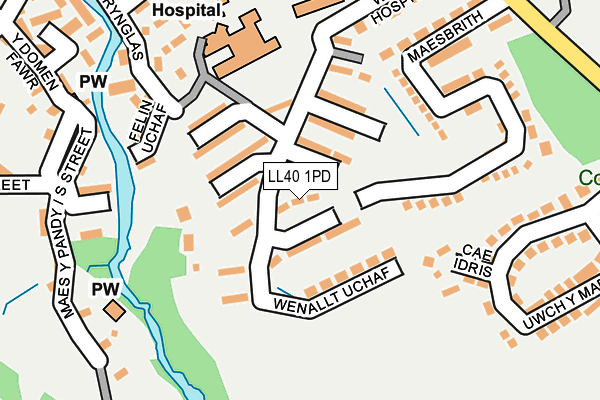 LL40 1PD map - OS OpenMap – Local (Ordnance Survey)