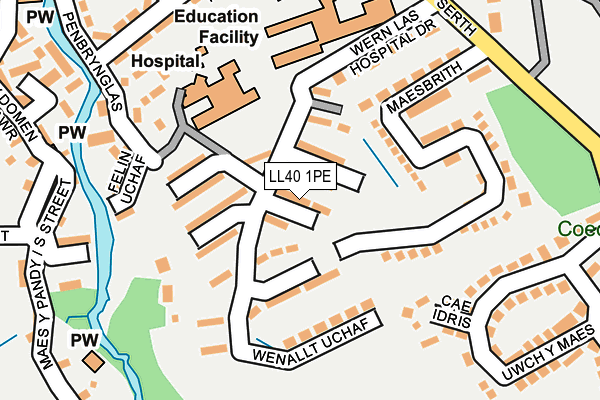 LL40 1PE map - OS OpenMap – Local (Ordnance Survey)