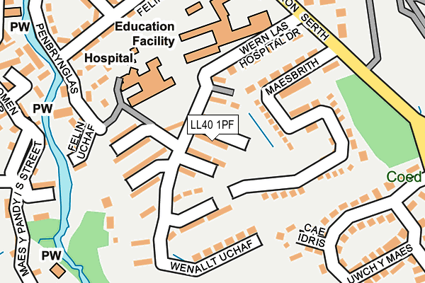LL40 1PF map - OS OpenMap – Local (Ordnance Survey)