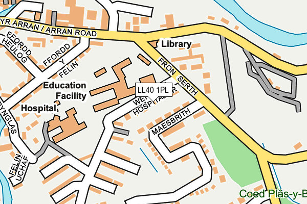 LL40 1PL map - OS OpenMap – Local (Ordnance Survey)