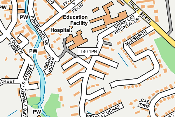 LL40 1PN map - OS OpenMap – Local (Ordnance Survey)