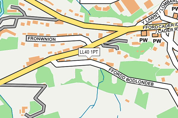 LL40 1PT map - OS OpenMap – Local (Ordnance Survey)