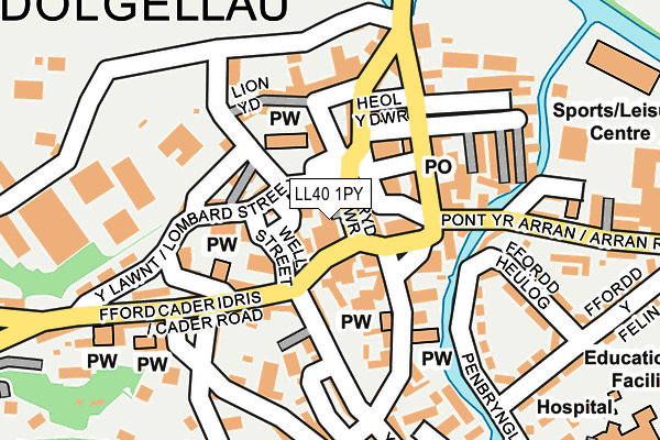 LL40 1PY map - OS OpenMap – Local (Ordnance Survey)
