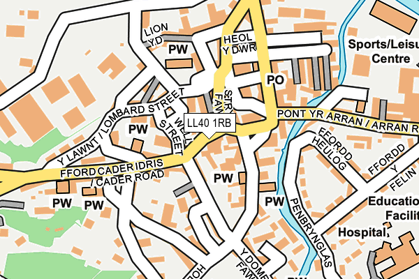 LL40 1RB map - OS OpenMap – Local (Ordnance Survey)