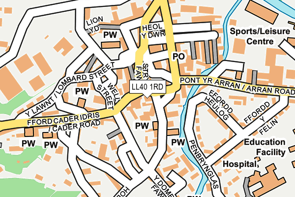 LL40 1RD map - OS OpenMap – Local (Ordnance Survey)