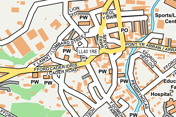 LL40 1RE map - OS OpenMap – Local (Ordnance Survey)