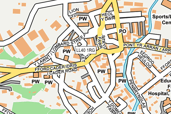 LL40 1RG map - OS OpenMap – Local (Ordnance Survey)