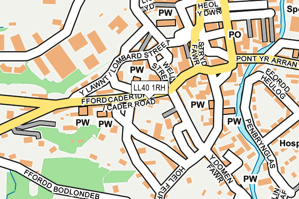 LL40 1RH map - OS OpenMap – Local (Ordnance Survey)