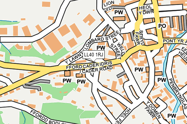 LL40 1RJ map - OS OpenMap – Local (Ordnance Survey)