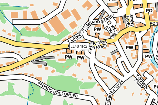 LL40 1RS map - OS OpenMap – Local (Ordnance Survey)