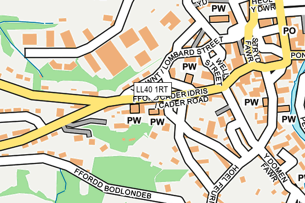 LL40 1RT map - OS OpenMap – Local (Ordnance Survey)