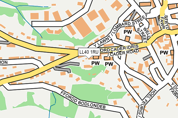LL40 1RU map - OS OpenMap – Local (Ordnance Survey)